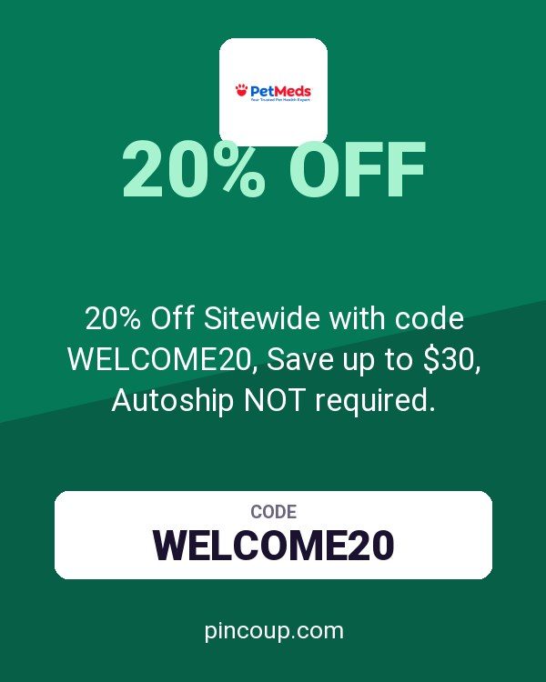 1800PetMeds coupon: 20% Off Sitewide with code WELCOME20, Save up to $30, Autoship NOT required.