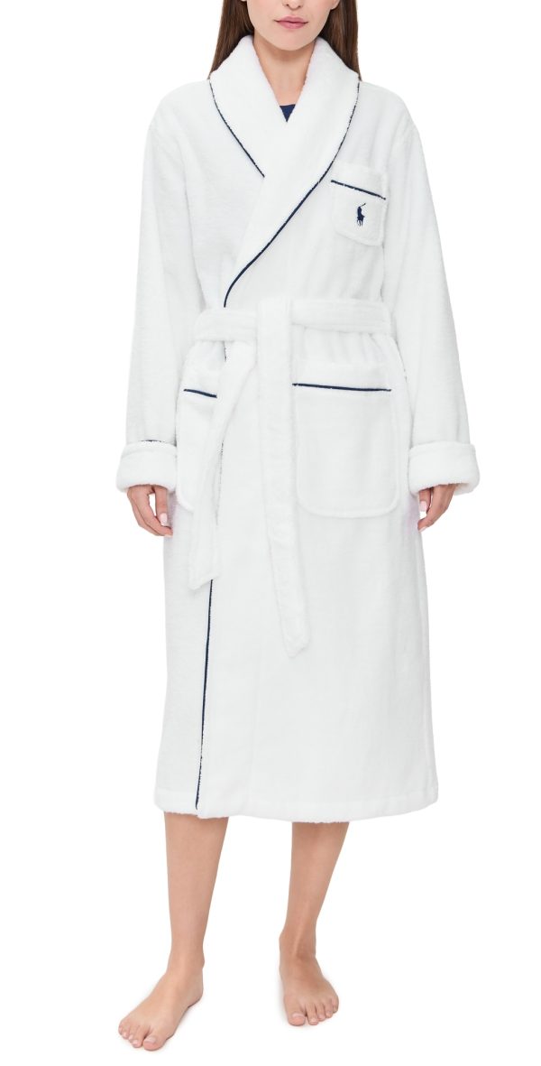 Polo Ralph Lauren Essentials Robe White Cloud L/XL at Shopbop