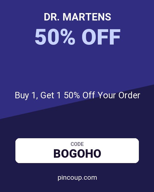 Dr. Martens coupon: Buy 1, Get 1 50% Off Your Order