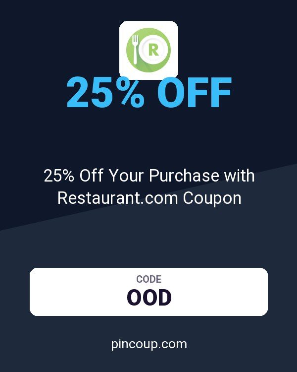 25% Off Your Purchase with Restaurant.com Coupon