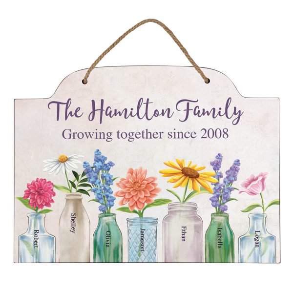 Personalized Growing Together Hanging Sign at Miles Kimball