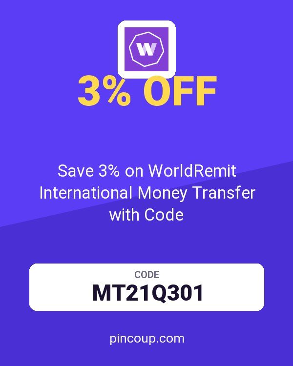 Save 3% on WorldRemit International Money Transfer with Code