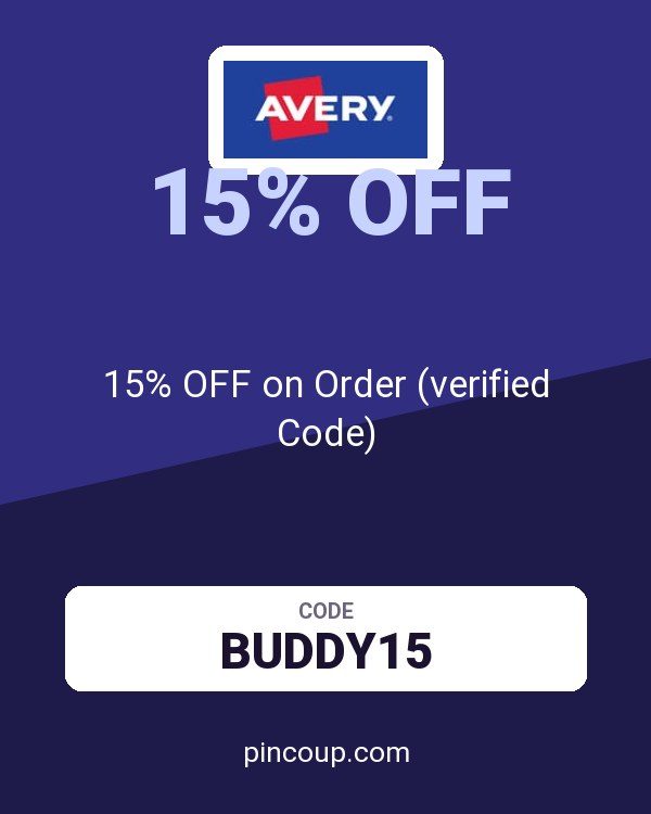 Avery coupon: 15% OFF on Order (verified Code)