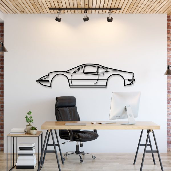 1969 Dino 246 GT Metal Car Wall Art - MT0121 at Modello Turbo LLC