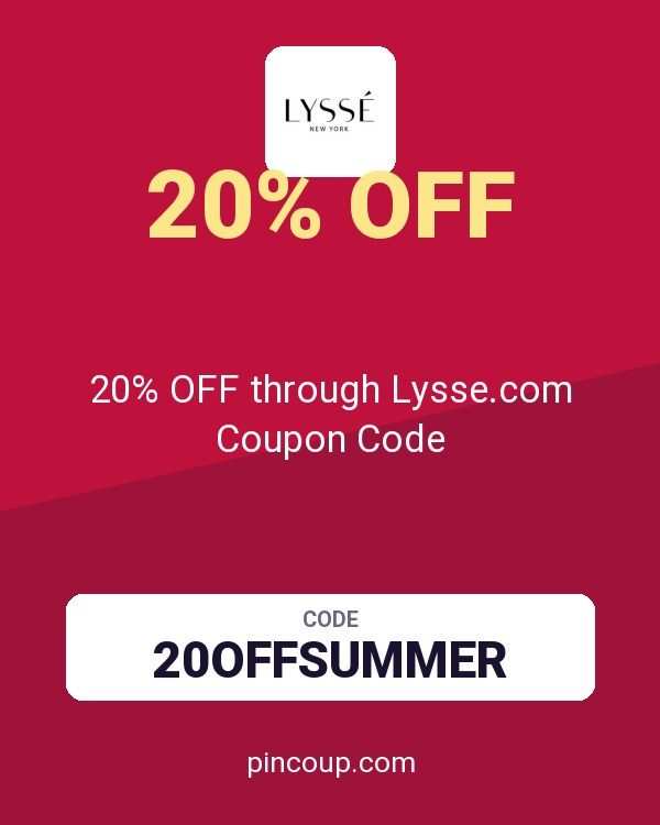 20% OFF through Lysse.com Coupon Code