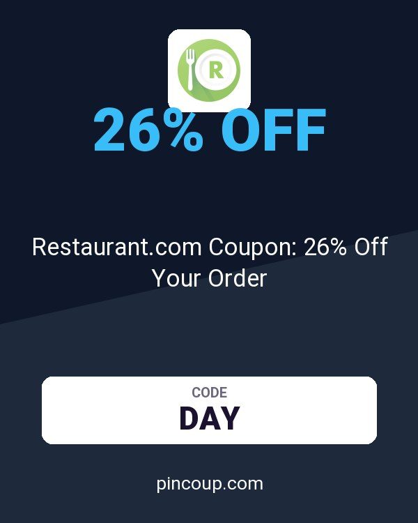 Restaurant.com Coupon: 26% Off Your Order