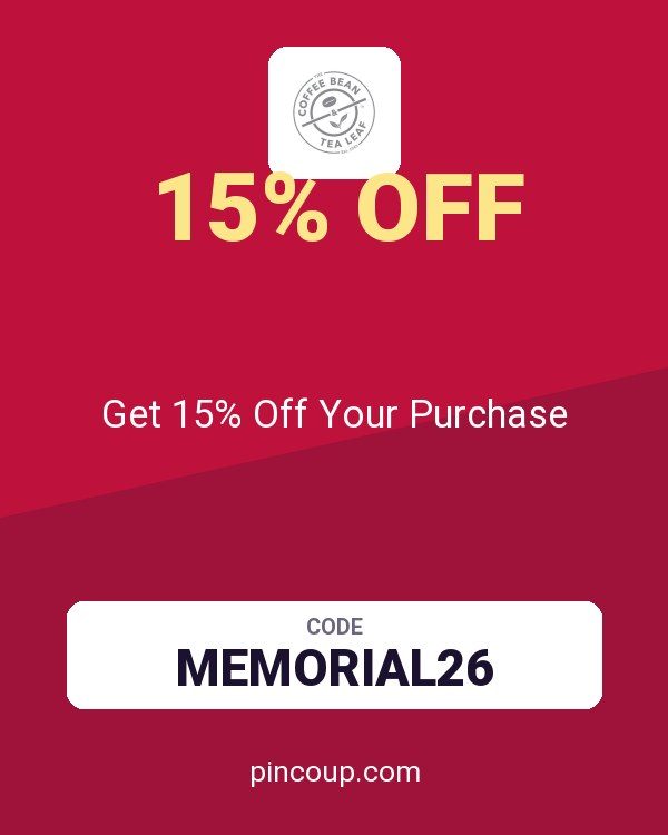 Coffee Bean & Tea Leaf coupon: Get 15% Off Your Purchase