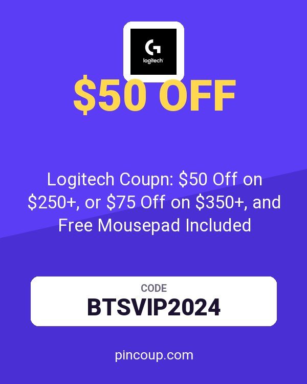 Logitech G coupon: Logitech Coupn: $50 Off on $250+, or $75 Off on $350+, and Free Mousepad Included