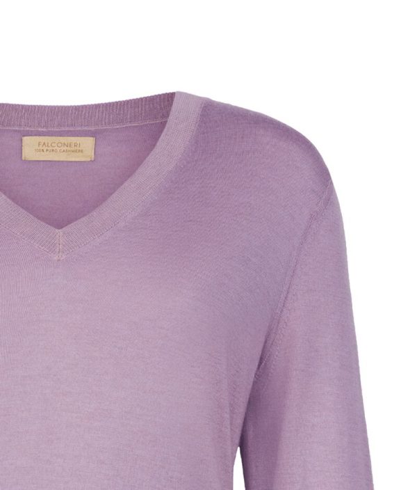 Falconeri Ultrafine Cashmere V-Neck Sweater Woman Provence Size L