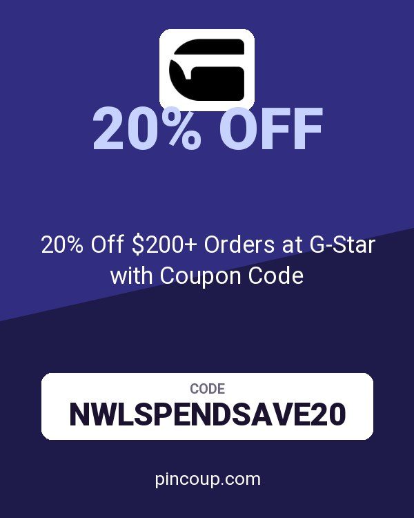 20% Off $200+ Orders at G-Star with Coupon Code