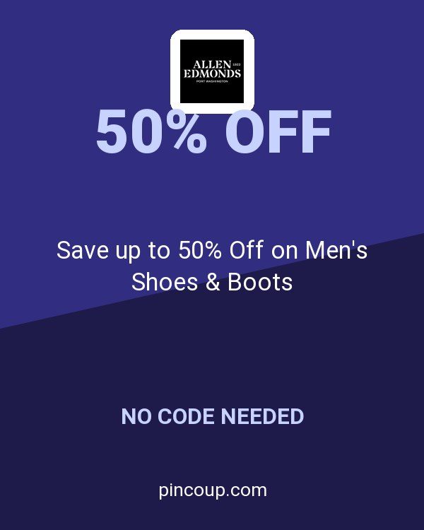 Allen Edmonds coupon: Save up to 50% Off on Men's Shoes & Boots