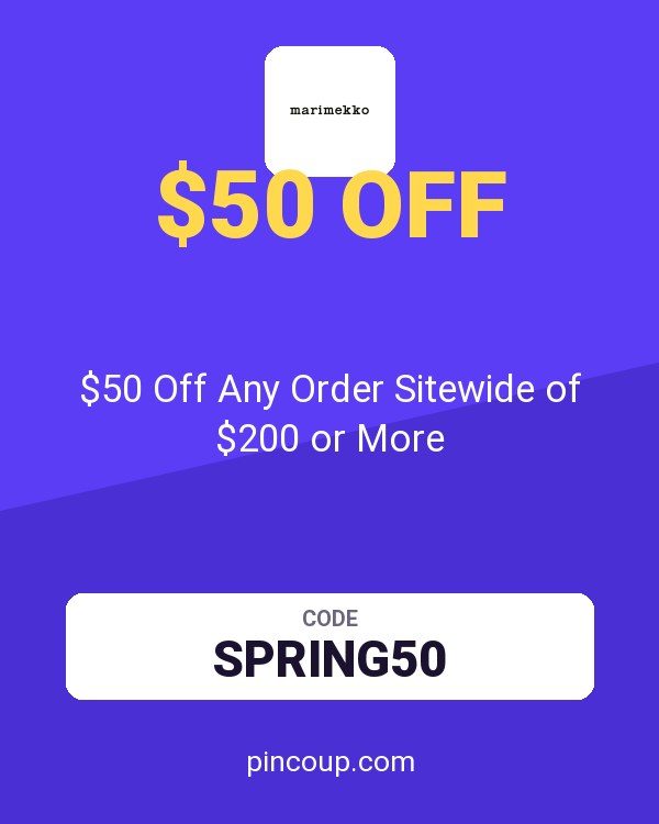 marimekko coupon: $50 Off Any Order Sitewide of $200 or More