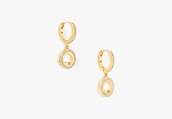 Kate Spade Spot The Spade Pave Huggies, gold at Kate Spade Outlet