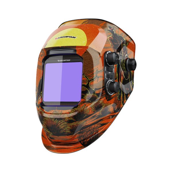 VisionMax X200 True Color Auto Darken Welding Helmet 3.94"X3.66" - Cowboy Design at Arccaptain