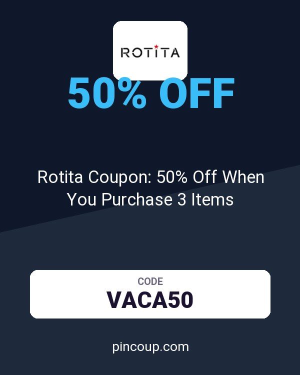 Rotita Coupon: 50% Off When You Purchase 3 Items