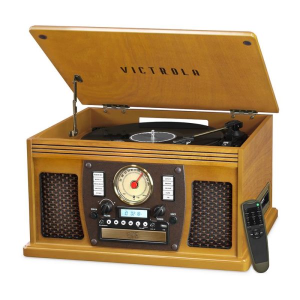 Navigator 8-in-1 Wood Record Player - Oak at Victrola