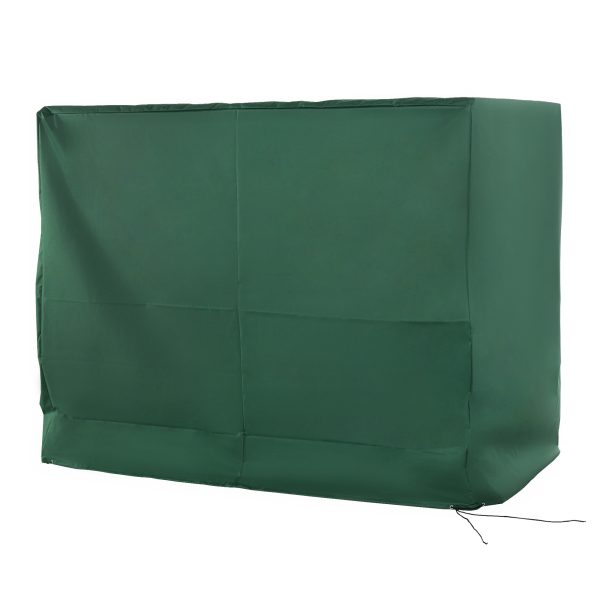 Outsunny 600D Oxford 3-Seater Patio Swing Cover Outdoor Swing Chair Cover Rain Protection Waterproof Anti-UV, Dark Green at Aosom.com