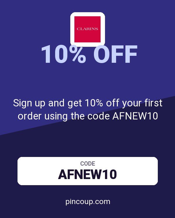 Clarins coupon: Sign up and get 10% off your first order using the code AFNEW10