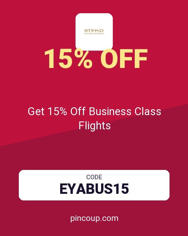 Etihad Airways coupon: Get 15% Off Business Class Flights