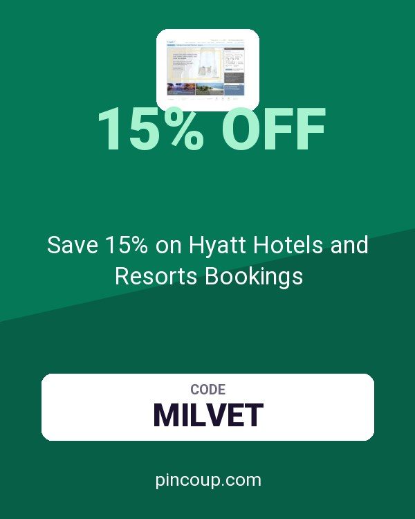 Save 15% on Hyatt Hotels and Resorts Bookings