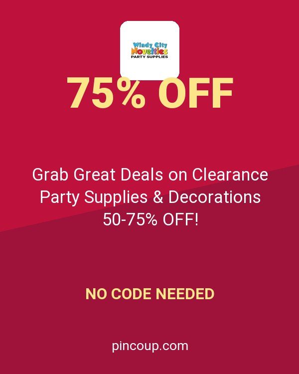 Windy City Novelties coupon: Grab Great Deals on Clearance Party Supplies & Decorations 50-75% OFF!