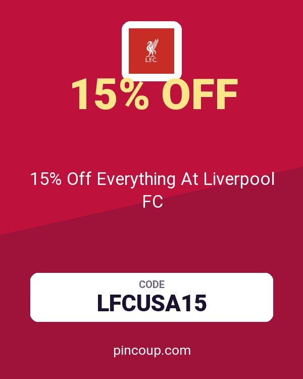 15% Off Everything At Liverpool FC