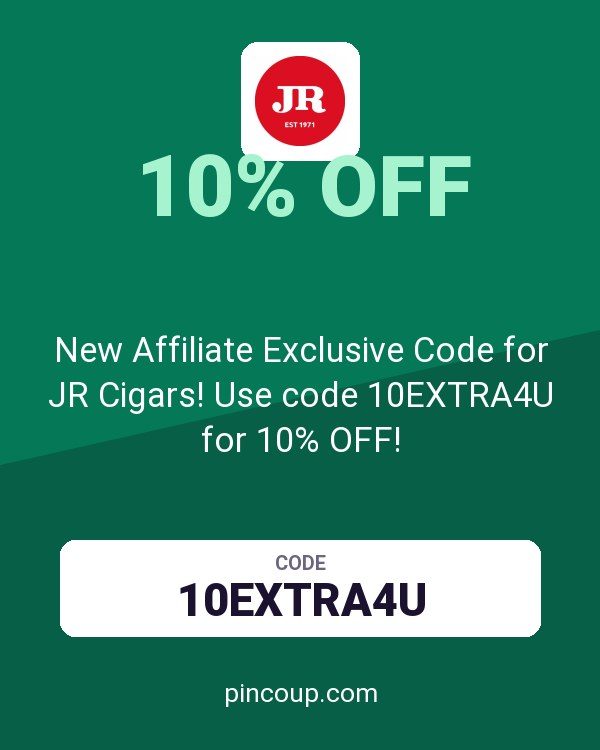 New Affiliate Exclusive Code for JR Cigars! Use code 10EXTRA4U for 10% OFF!