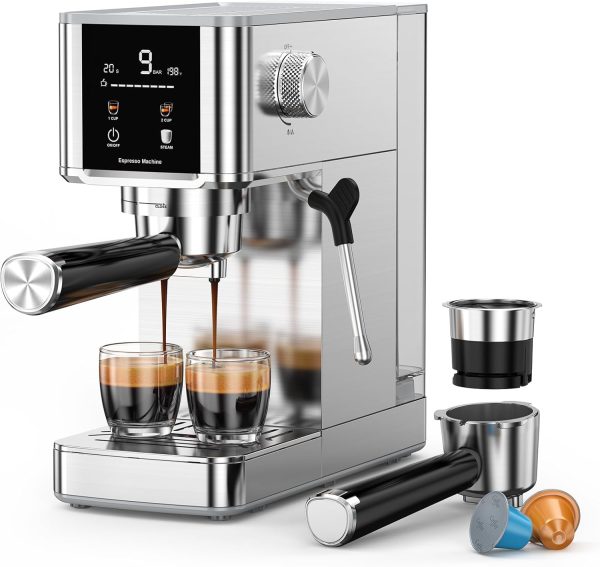 COWSAR Espresso Maker – 20-Bar Pressure, LED Display & Steam Wand at Kismile