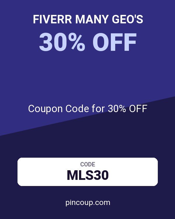 Fiverr Many GEO's: Coupon Code for 30% OFF
