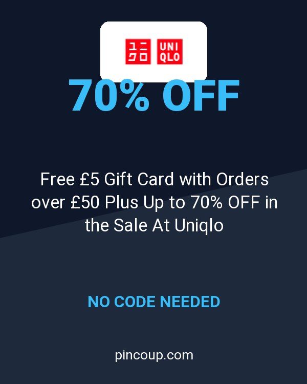 Free £5 Gift Card with Orders over £50 Plus Up to 70% OFF in the Sale At Uniqlo