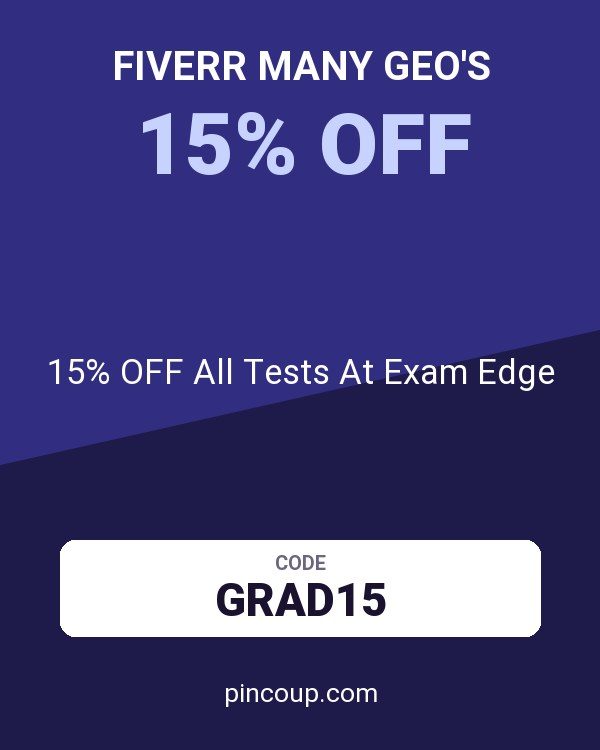 Fiverr Many GEO's coupon: 15% OFF All Tests At Exam Edge
