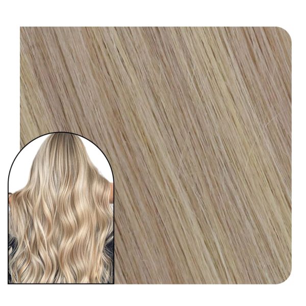 Weft Hair Extensions Sew in Two Blonde Colors 100% Human Hair #18/613 - 22 inch at Ugeat Hair Official