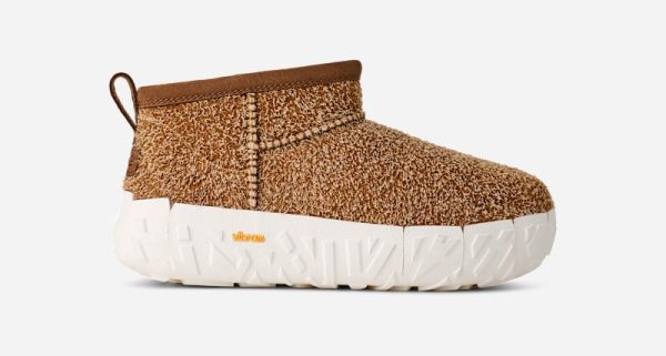 UGG® Men's Classic Ultra Mini Wrap Tech Suede Classic Boots in Chestnut, Size 10
