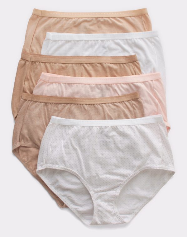 Hanes Ultimate Women's Breathable Brief Underwear, 6-Pack Soft Taupe/White/Nude/Light Buff/Nude Heather/Sugar Flower Sweet Dot 6 at Hanes.com