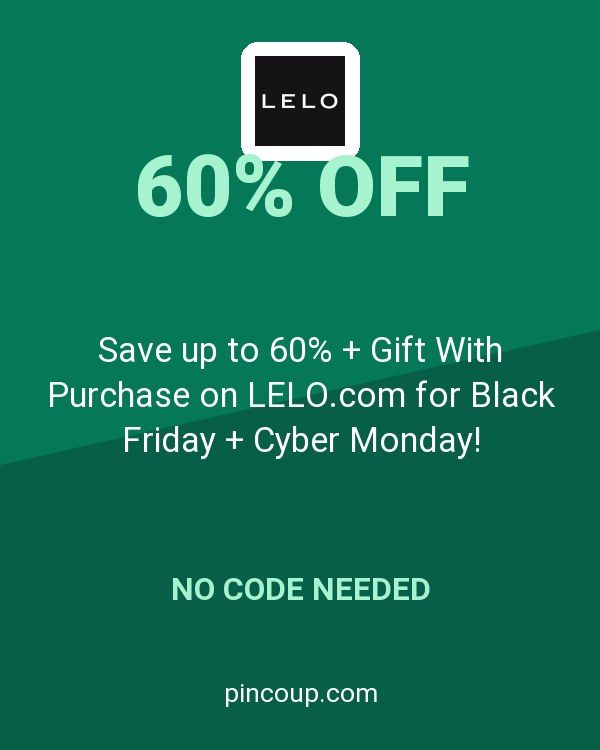 Save up to 60% + Gift With Purchase on LELO.com for Black Friday + Cyber Monday!