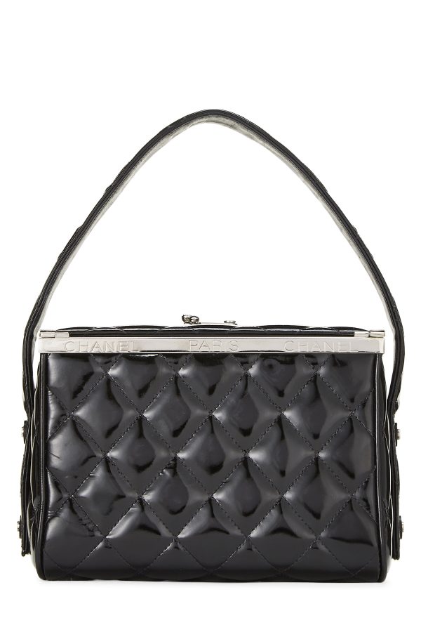 Women's Chanel Black Patent Leather Box Bag in Black at What Goes Around Comes Around