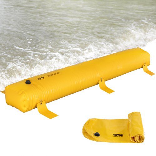 VEVOR Flood Barrier, 12 ft Length x 12 in Height Sandbag Alternative, Water Barrier for Flooding with Great Waterproof Effect, Reusable PVC Water Dive