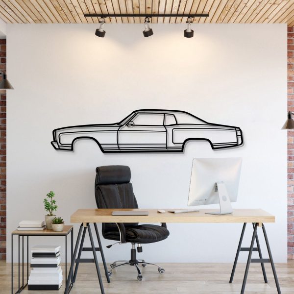 1972 Monte Carlo Metal Car Wall Art - MT0147 - 27.2" - 69 cm at Modello Turbo LLC