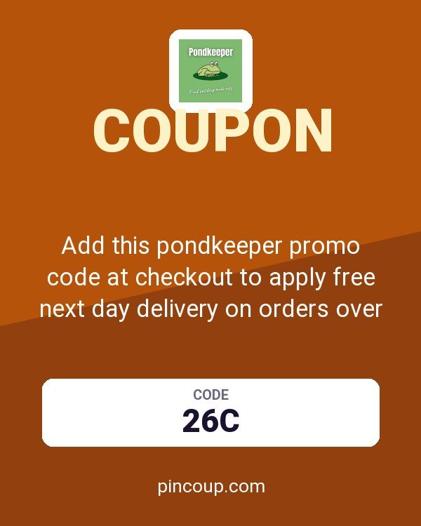 Add this pondkeeper promo code at checkout to apply free next day delivery on orders over £30.