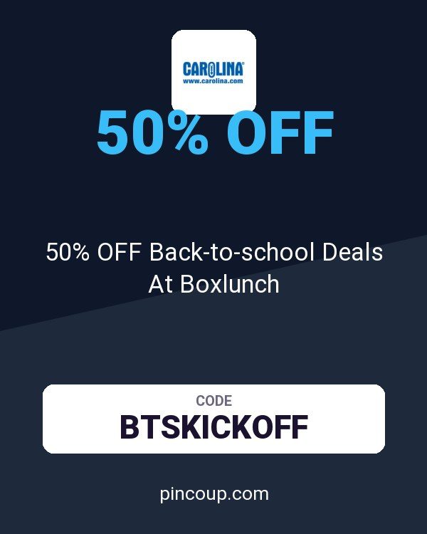 Carolina coupon: 50% OFF Back-to-school Deals At Boxlunch