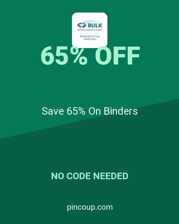 Bulk Office Supply coupon: Save 65% On Binders