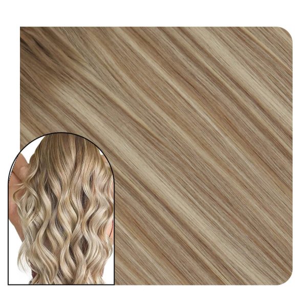 Micro Loop Bead Hair Extensions Blonde Balayage Color #9A/60/9A - 24inch / 50gram at Ugeat Hair Official