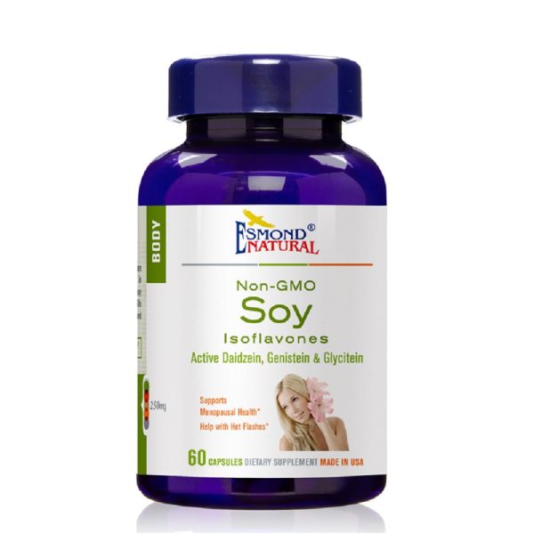 Soy Isoflavones Non-GMO (Supports Menopausal Health & Hot Flashes), USA, FDA, GMP, NPAC-250mg, 60 Capsules at Esmond Natural