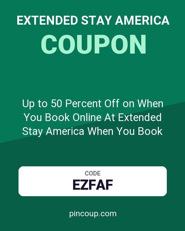 Up to 50 Percent Off on When You Book Online At Extended Stay America When You Book Online At Extended Stay America