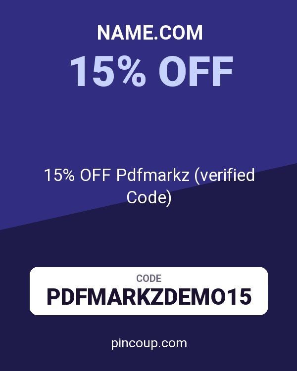 Name.com coupon: 15% OFF Pdfmarkz (verified Code)