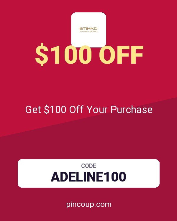 Etihad Airways coupon: Get $100 Off Your Purchase