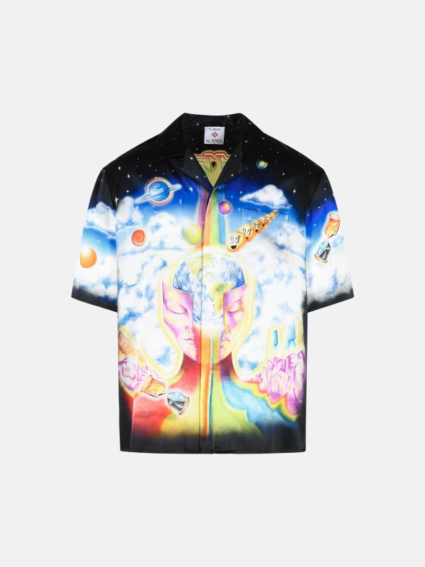 CASABLANCA 'The Essential Experience' Black Silk Shirt at VALICO