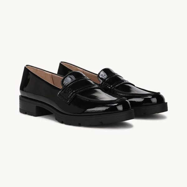 LifeStride London Loafer Shoes (Black Patent Leather) 6.0 M
