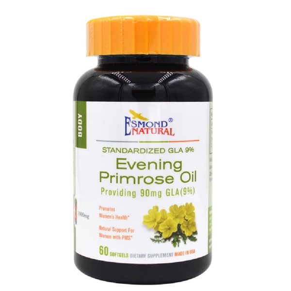 Evening Primrose Oil (Promotes Women Health, Natural Support for Women PMS), USA, FDA, GMP, NPAC-1000mg, 60 Softgels at Esmond Natural