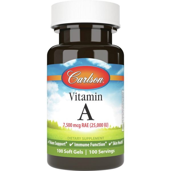 Carlson Vitamin A | 25000 Iu | 100 Soft Gels at Swanson Health Products